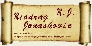 Miodrag Jonašković vizit kartica